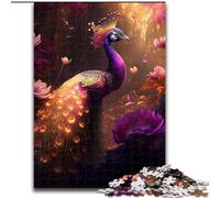 Magnífico Rompecabezas de Pavo Real de Madera 50x75cm. Un desafío para la Mente, una Actividad Familiar, decoración del hogar y un Regalo navideño.