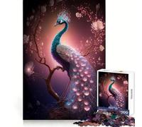 Magnífico Rompecabezas de Pavo Real para Adultos, 1000 Piezas, Habilidad Mental, patrón de Borde preciso, decoración del hogar (50x75cm)