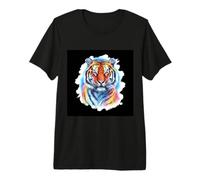 Magnífico Tigre con Colores del Arco Iris Camiseta Premium