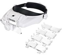 Magnifying Glass Lamp Head-Mounted Illuminating Magnifier Glasses Magnifier with LED Light Headband Magnifying Glass For Jeweler Loupe Craft Flexible Gooseneck Arm Marriage