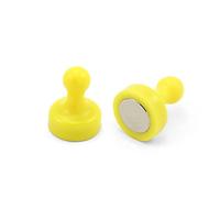 Magnín de Camión Amarillo de Alta Potencia para Refrigerador, Oficina, Pizarra, Tablero de Anuncios, Archivador - 19mm de Diámetro x 25mm de Alto - Paquete de 10