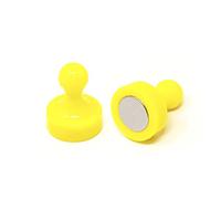 Magnín de Camión Amarillo de Alta Potencia Para Refrigerador, Oficina, Pizarra, Tablero de Anuncios, Archivador - Archivo - 19mm de Diámetro x 25mm de Alto - Paquete de 2