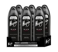 Magno - Gel de Ducha Black Energy - pack de 6 de 550ml (3.300ml) - Fragancia energizante de toques cítricos