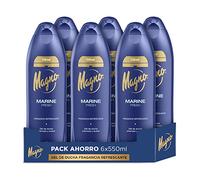 Magno - Gel de Ducha Marine - pack de 6 de 550ml (3.300ml) - Regenera y revitaliza la piel - Proporciona frescor