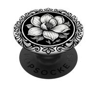 Magnolia Flores Mandala Estilo - Vintage Grabado Floral PopSockets PopGrip Adhesivo