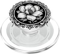 Magnolia Flores Mandala Estilo - Vintage Grabado Floral PopSockets PopGrip para MagSafe
