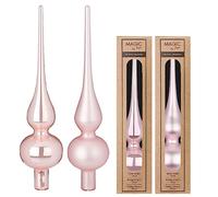 Magnolia - Punta para árbol de Navidad (cristal, 26 x 1 unidad, mate, brillo surtido, color rosa claro