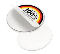 Magnosphere 10 x Disco metálico adhesivo BLANCO Ø 40 mm x 2 mm en acero (DC01) galvanizado - Base de metal adhesiva como contraparte para imanes, Cantidad: 10 piezas