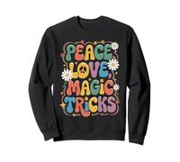 Mago 60s 70s Hippie Retro Paz Amor Trucos mágicos Sudadera