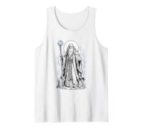Mago Arturo Merlín Mago Sagrado Fantasía Arte Lineal Camiseta sin Mangas