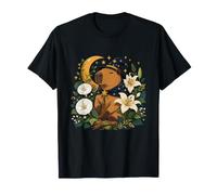 Mago Capibara bajo la Luna y Las Estrellas Cottagecore Magic Camiseta