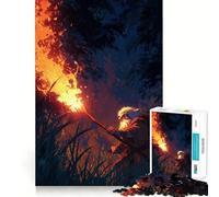 Mago con antorcha en Bosque Oscuro Rompecabezas de 1000 Piezas Diversión para ejercitar la Mente Piezas de Ajuste preciso Un pasatiempo Fascinante para los Momentos de Ocio (38x26cm)
