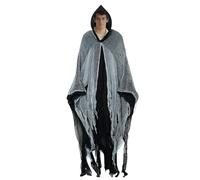 Mago de Halloween aterrador - túnica de malla blanca, capa para disfraces para adultos | Cabeza con capucha fantasmal, vestir el accesorio con diseño fluido para fiestas, eventos embrujados, bailes