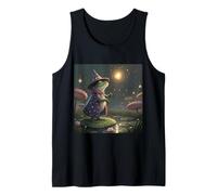 Mago de rana con varita en bosque lluvioso mágico Camiseta sin Mangas