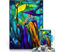 Mago de vidrieras Puzzles de 1000 Piezas para Adolescentes Ayuda al Cerebro a ejercitar Juguetes adictivos para Cultivar la Paciencia. Ideas de Regalos 38x26cm