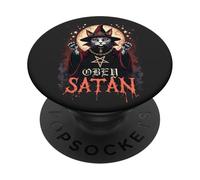 Mago Gato Satánico Obedece Satán Kitty Hechicero PopSockets PopGrip Adhesivo