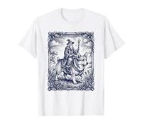Mago místico Montando Corgi Perro Fantasía Arte Camiseta