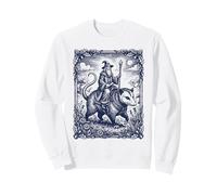 Mago Montando zarigüeya fantasía Grabado Arte Divertido Sudadera