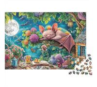 Mago Murciélago 1000 Piezas Puzzle para Adultos Jardín a la Luz de la Luna Divertido, y Estimulante Puzzle para Adultos Descubre el Puzzle Juego Educativo Actividad Divertida para Casa 5