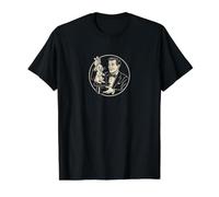 Mago Retro tirando Conejo de Top Hat Truco de Magia Camiseta gráfica económica, Hombre, Negro, M
