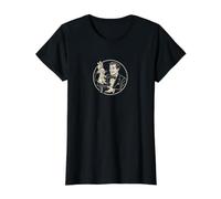 Mago Retro tirando Conejo de Top Hat Truco de Magia Camiseta gráfica económica, Mujer, Negro, XS