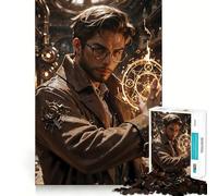 Mago Steampunk con Círculo Brillante, Rompecabezas de 1000 Piezas para Adultos, Regalos, Juguete de Lógica Fina, Ocio Suave, Bordes Limpios, Regalo Encantador 38x52cm