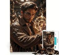 Mago Steampunk con Círculo Brillante Rompecabezas para Adultos de 1000 Piezas Fortalece la Memoria Arte de Bordes limpios y tranquilos Coleccionable 50x75cm
