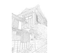Magome-juku Notebook - Japan Edition: Digital sketch of a traditional Japanese house from the Nakasendō trail