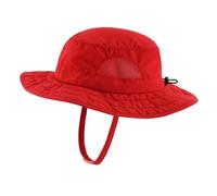 Magracy Sombrero de malla para niños de aventura con visera ancha UPF 50+ sombrero de playa ajustable, rojo, Talla única