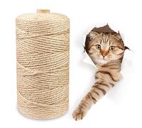 Magrimaxio Cuerda de Yute, Cuerda de Sisal Natural 6mm X 50m, Cuerda Rascador para Gatos Jardineria Decoración, Corde Yute Repare Reemplace Poste Rascador Cat, Cordel para Juguete Gato Arbol Gatos