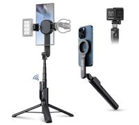 MagSafe - Trípode magnético para teléfono móvil, 103.9 cm, extensible, para iPhone 17, 16, 15, 14, 13, 12, funda para teléfono MagSafe con abrazadera y control remoto inalámbrico para selfie, vlogging