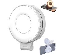 Magselfie Pocket Light, 2026 New Magselfie Mirror, 4 in 1 Magnetic Beauty Selfie Light for Phone, 180° Flippable 3 Color Temperatures, for Makeup, Videos, Selfies and Live (White)