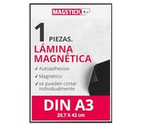 Magstick lámina magnética autoadhesiva DIN A3 (420 x 297 mm) Negro I Autoadhesivo se Puede Cortar a Medida magnético pegable I para Manualidades I DIY I para Crear fotoimanes imán de Nevera I mag003