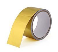 MAGT Cinta Dorada Para Coche, Lámina de aluminio dorada Autoadhesiva Calor reflectante Impermeable Cinta de alta temperatura resistente al calor para tubería de admisión de coche y compartimento d