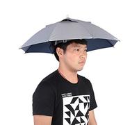MAGT Pesca Paraguas Sombrero, multifunción plegable impermeable de protección UV Sun paraguas de la lluvia del casquillo del sombrero for la pesca que acampa al aire libre (Color : Plata)