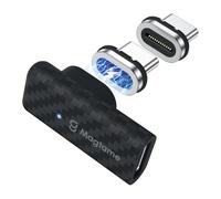 Magtame Adaptador magnético de Fibra de Plastic USB C en ángulo Recto de 24 Pines 240 W, Extensor USB C Macho a Hembra de 90 Grados, Carga rápida de 40 Gbps y Salida de Video 4K, Protege los Puertos