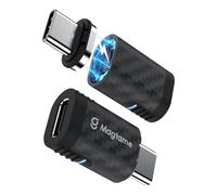 Magtame Adaptador magnético USB C de Fibra de Plastic de 24 Pines y 240 W (Paquete de 2), Extensor Recto Tipo C con diseño a Prueba de Polvo, Carga rápida de 40 Gbps y Video 4K, Protege la Vida útil