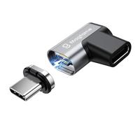 Magtame Adaptador Magnético USB C Macho a USB C Hembra de 90 Grados, 240W Adaptadores Tipo C 20 GB/s Salida de Video 4K 24 Pines Compatible con Steam Deck, Switch, Phone 15 Pro MAX USB3.2