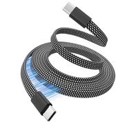 Magtame cable magnético USB C, 1,5 m bobina plana USB C a USB C cable 60W (3a), cable de carga rápida retráctil tipo C, cable flexible USB C compatible con i- Phone 15 pro Max