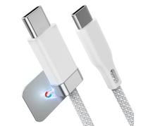 Magtame Cable USB C a USB C de 3,3 ft/1 m con soporte magnético para cables, Staycable de carga rápida de 60 W y sincronización de datos tipo C, cable de cargador trenzado y Easy Snap on para portátil
