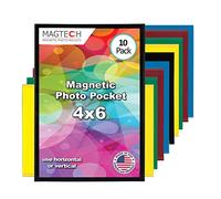 Magtech Marco magnético de bolsillo para fotos, color pops, capacidad para fotos de 4 x 6 pulgadas, paquete de 10 colores surtidos (94610)