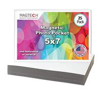 Magtech Picture Frame Portarretratos magnético de Bolsillo, Color Blanco, Capacidad para Fotos de 5 x 7 Pulgadas, Paquete de 25, Metal