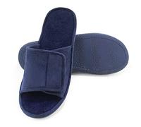 Magtoe - Pantuflas de Interior para Hombre, Lavables, de Microfibra, de Ante y Espuma viscoelástica, Ajustables, Azul / Patchwork, 41/42 EU