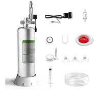 MagTool Kit de generador de CO2 para acuario de 5 litros, botella de acero inoxidable con solenoide integrado y contador de burbujas, válvula de seguridad, interruptor principal, accesorios completos