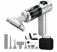 MagyStore Aspirador de Mano Sin Cable para Coche y Hogar, 18.000 Pa, Motor Brushless, 4 en 1 con Soplador e Inflador, Estuche EVA y Mango Giratorio 180°