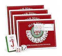 Mah Jong 2026 Cards - Paquete de 4 tarjetas de impresión grande, tamaño