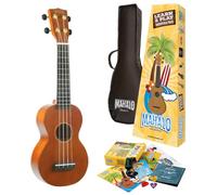 Mahalo Ukuleles Rainbow Series, 4-String, Right, Trans Brown, Soprano (MR1TBRK)