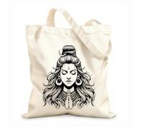 mahashivratri especial señor shiva mahakal silueta tatuajes har har mahadev dios hindú Bolsas de lona con estampados personalizables Tela de 12 oz de grosor Combina con la ropa 25x30cm Pequeño