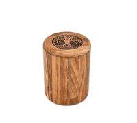 Mahasu Tarros y recipientes de madera de acacia para almacenamiento de alimentos, árbol de la vida, grabado en la tapa, para guardar galletas, café, harina, azúcar, arroz (4.5 x 4.5 x 6 pulgadas)