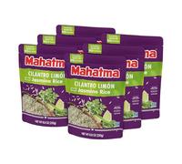 Mahatma 6 unidades de 250 ml, listas para calentar cilantro, lima, jazmín, arroz, microondas, color blanco